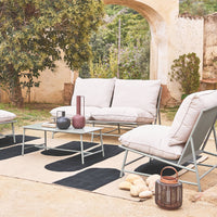 Salotto da giardino in acciaio e textilene a 4 posti, verde kaki