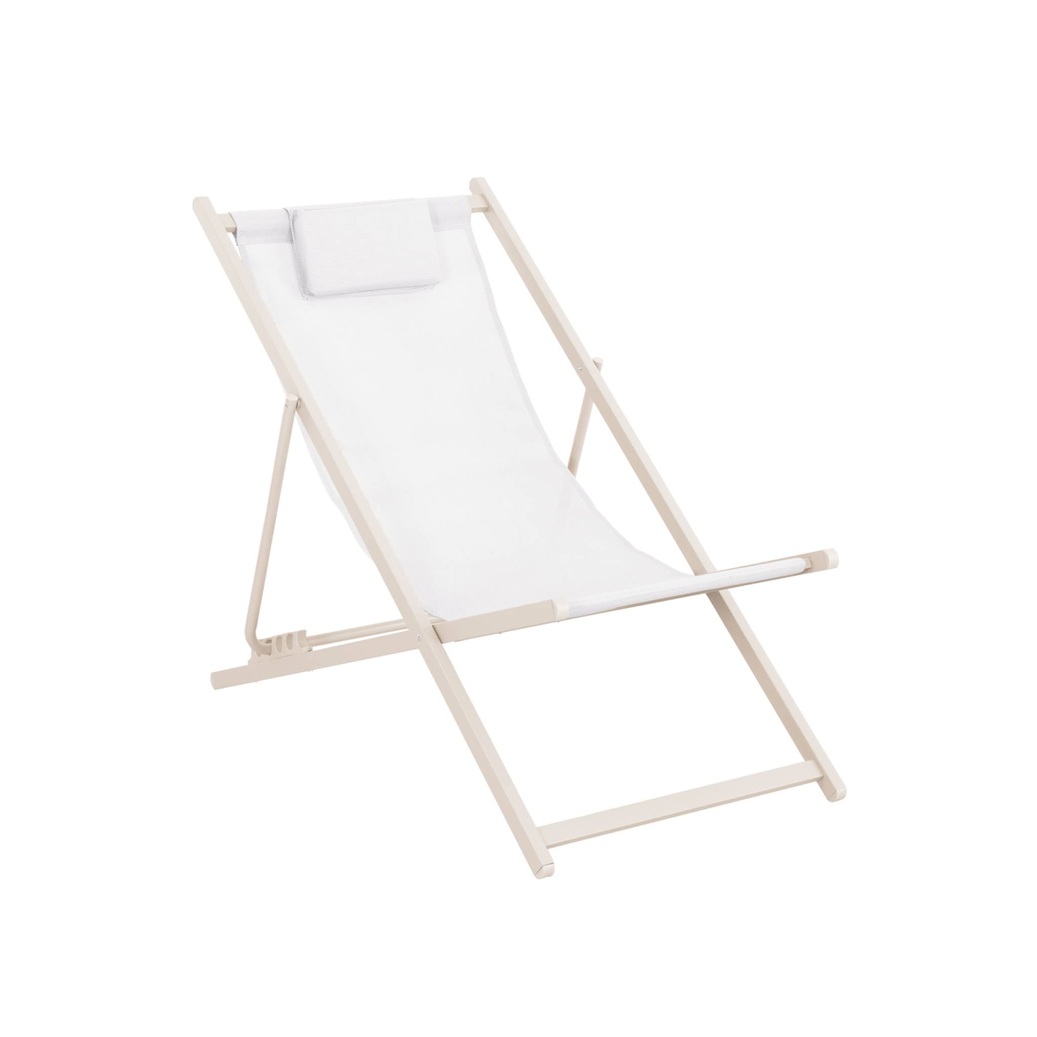 Set di 2 sedie da giardino in acciaio pieghevole multi posizioni con