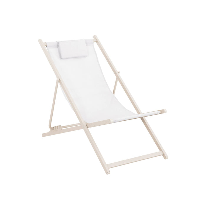 Set di 2 sedie da giardino in acciaio pieghevole multi posizioni con