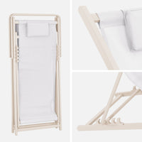 Set di 2 sedie da giardino in acciaio pieghevole multi posizioni con