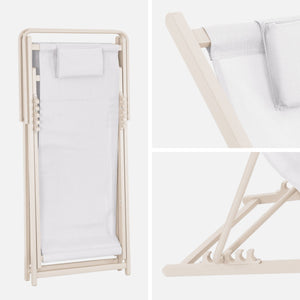 Set di 2 sedie da giardino in acciaio pieghevole multi posizioni con