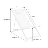 Set di 2 sedie da giardino in acciaio pieghevole multi posizioni con