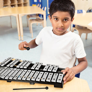 Xilofono con 30 tasti per adulti e bambini, Strumento a percussione pieghevole con base di legno-Batterie elettriche
