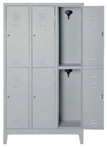 Armadio metallico multispogliatoio sovrapposto a 6 posti cm. 101x33x180h