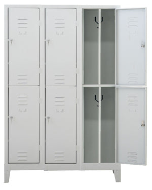 Armadio metallico multispogliatoio sovrapposto a norma ASL a 6 posti cm. 101x33x180h