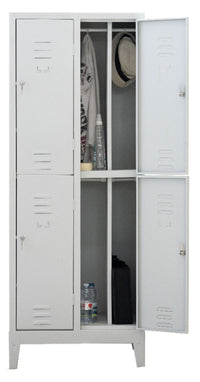 Armadio in metallo verniciato sovrapposto multispogliatoio con divisorio sporco/pulito a 4 posti cm. 69x50x180h