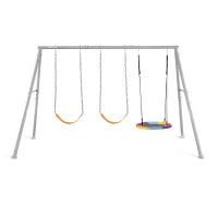 44134 - Altalena Grigia Cm 351X244X201, 3 Componenti (Dondolo & 2 Altalene)