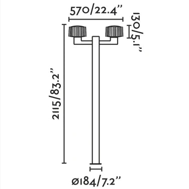 MUFFIN 2L, Lampione per Esterni, Faro Barcelona