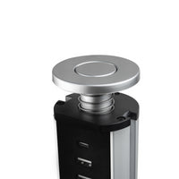 Multiconnettore estraibile Vertikal A+C, EU, Verniciato alluminio, Tecnoplastica e Alluminio.