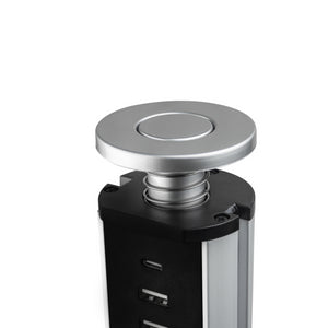 Multiconnettore estraibile Vertikal A+C, EU, Verniciato alluminio, Tecnoplastica e Alluminio.