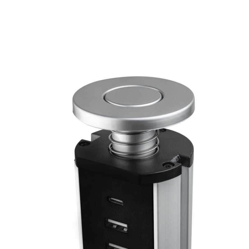 Multiconnettore estraibile Vertikal A+C, EU, Verniciato alluminio, Tecnoplastica e Alluminio.