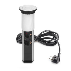 Multiconnettore estraibile Vertikal, EU, Verniciato bianco, Tecnoplastica e Alluminio.