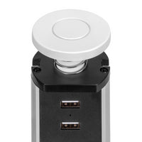 Multiconnettore estraibile Vertikal, EU, Verniciato bianco, Tecnoplastica e Alluminio.