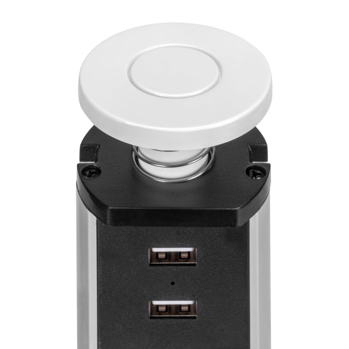 Multiconnettore estraibile Vertikal, EU, Verniciato bianco, Tecnoplastica e Alluminio.