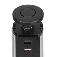 Multiconnettore estraibile Vertikal, EU, Verniciato nero, Tecnoplastica e Alluminio.