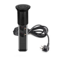 Multiconnettore estraibile Vertikal, EU, Verniciato nero, Tecnoplastica e Alluminio.