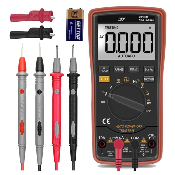 Trade Shop - Multimetro Digitale Retroilluminato Multi-test Tester Tensione Elettronico Automatico         