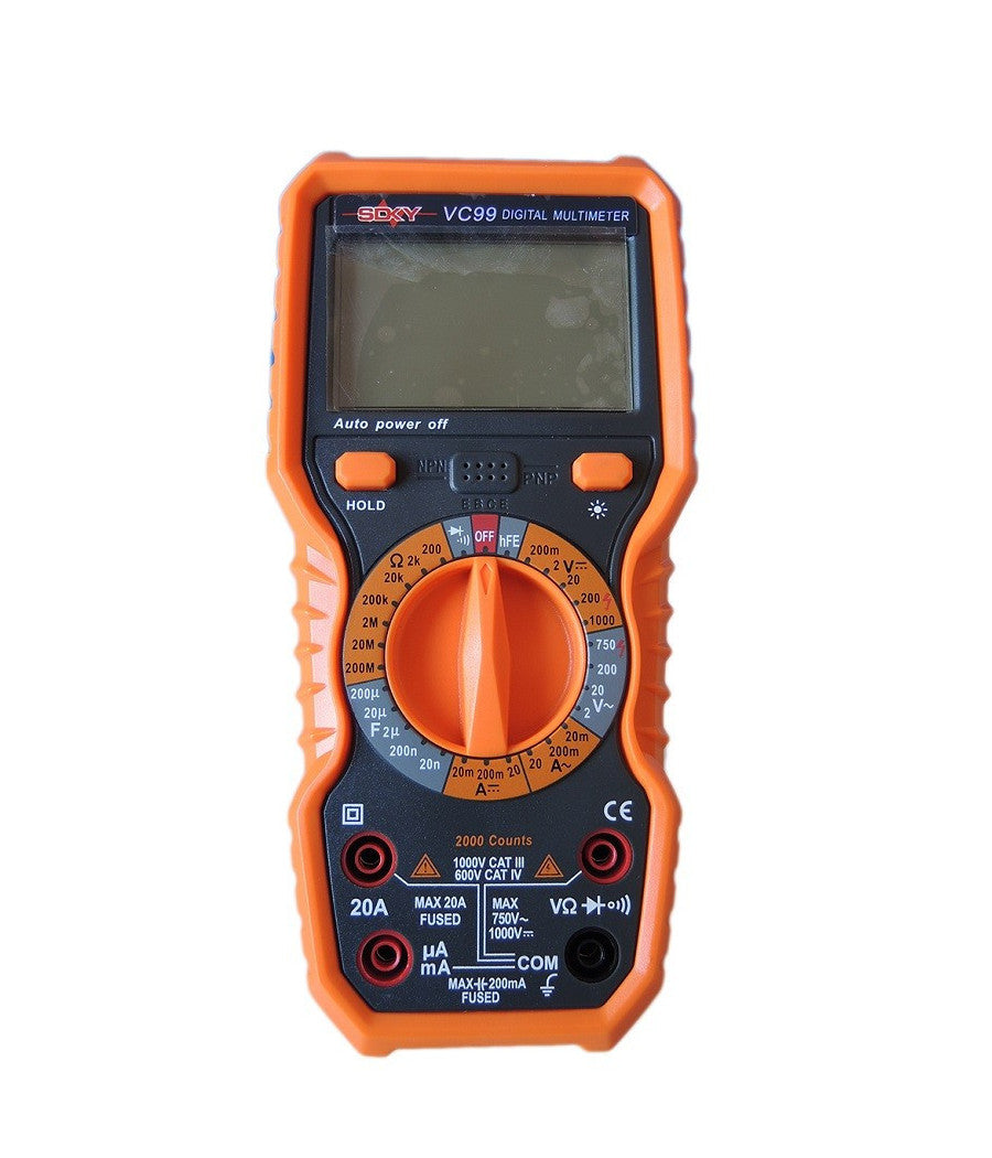 Trade Shop - Multimetro Digitale Tester Professionale Volt Ampere Farad Ohm Puntali Vc99 -