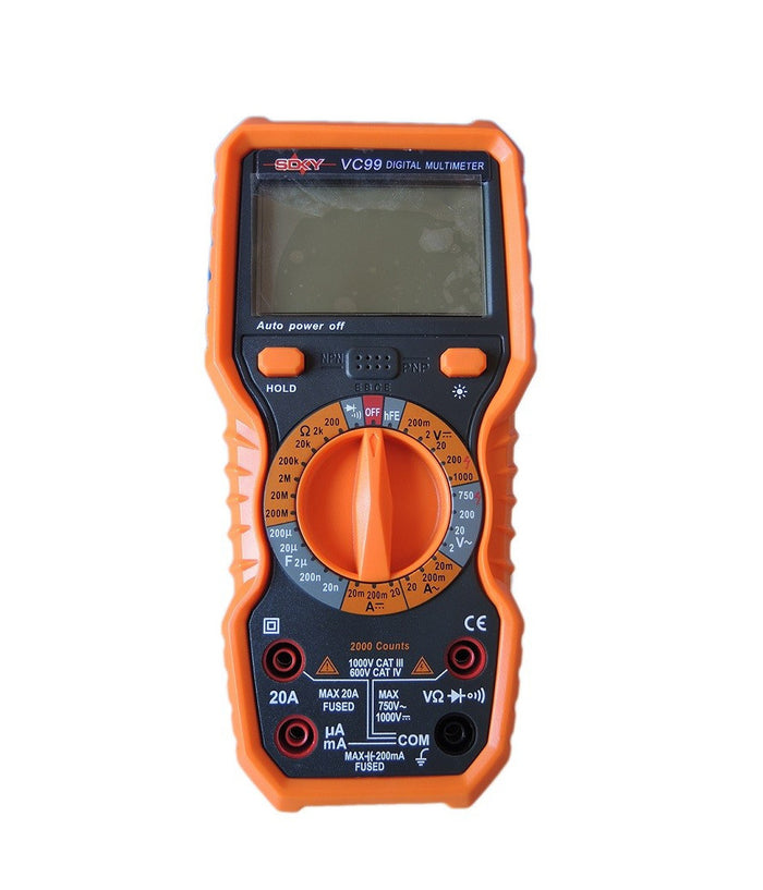 Trade Shop - Multimetro Digitale Tester Professionale Volt Ampere Farad Ohm Puntali Vc99 -
