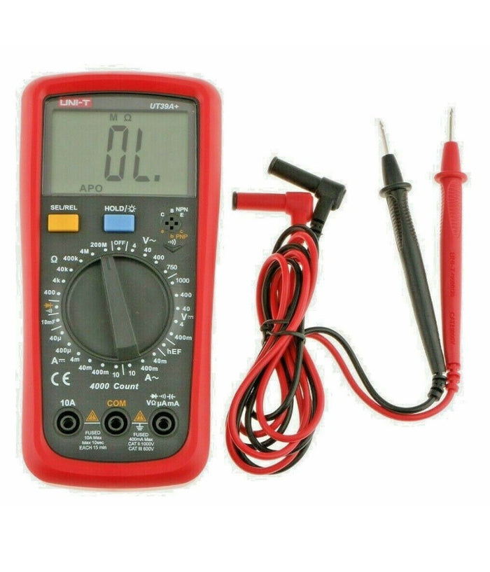 Trade Shop - Multimetro Tester Digitale Professionale Volt Ampere Farad Puntali Ut39a+ -