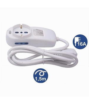 Multipresa 1 Uscite Universali + 2 Bipasso 10/16a Spina 16a Cavo 1.5 Mt 80331n         