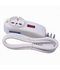 Multipresa 1 Uscite Universali+2 Bipasso 10/16a Spina 10a Cavo 1.5mt Bianco 80187n         