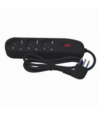 Multipresa 3 Uscite Universali Schuko Spina 10a Cavo 1.5 Mt Nero Ciabatta 80100n         