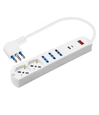 Multipresa 7 In 1 Usb A + C + 3 Prese Per Bipasso + 2 Schuko/eu Cavo 1,5mt 80080         