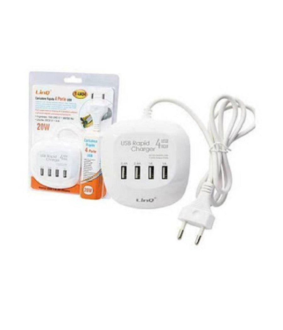 Multipresa Caricatore Ricarica Rapido 20w 4 Porte Usb T-4a04 Caricabatterie Multiporta         