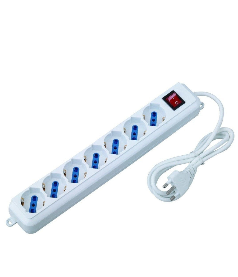 Multipresa Ciabatta Elettrica 7 Posti Shuko Prese Con Interruttore E Spina 16a         