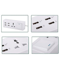 Multipresa Ciabatta Elettrica Con 1 Prese Universali 4 Usb Con Interruttore         