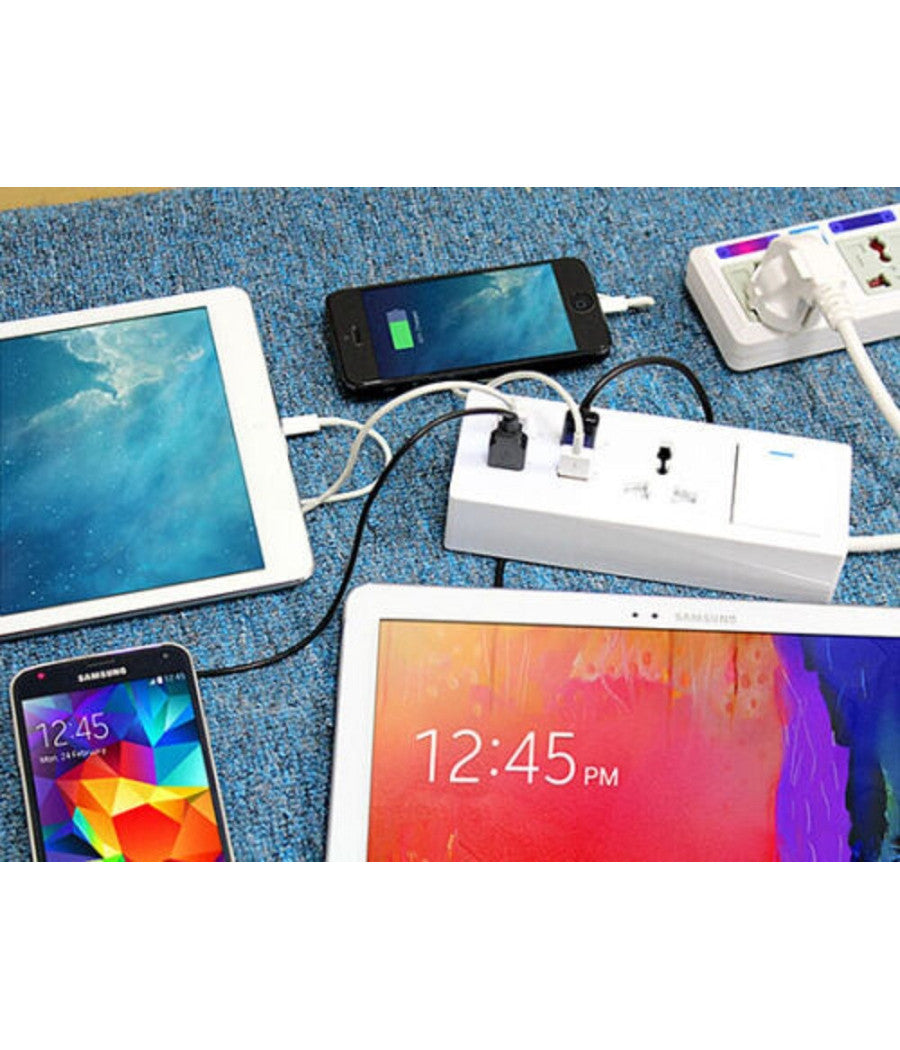 Multipresa Ciabatta Elettrica Con 1 Prese Universali 4 Usb Con Interruttore         