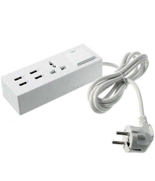 Multipresa Ciabatta Elettrica Con 1 Prese Universali 4 Usb Con Interruttore         