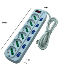 Multipresa Ciabatta Elettrica Con 6 Prese Universali Ita 10/16a Schuko Bipasso         
