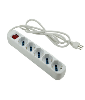 Multipresa Elettrica Ciabatta 5 Ingressi Bipasso Schuko 10 16a Interruttore         