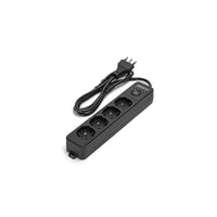 Multipresa nera da 4 posti universali con interruttore cavo da 1,5mt