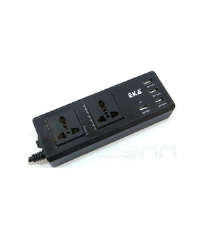 Multipresa Presa Universale 2 Spine Uk Ita 4 Usb 2.1a 1a 5v Interruttore Nero         