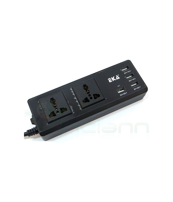 Multipresa Presa Universale 2 Spine Uk Ita 4 Usb 2.1a 1a 5v Interruttore Nero         