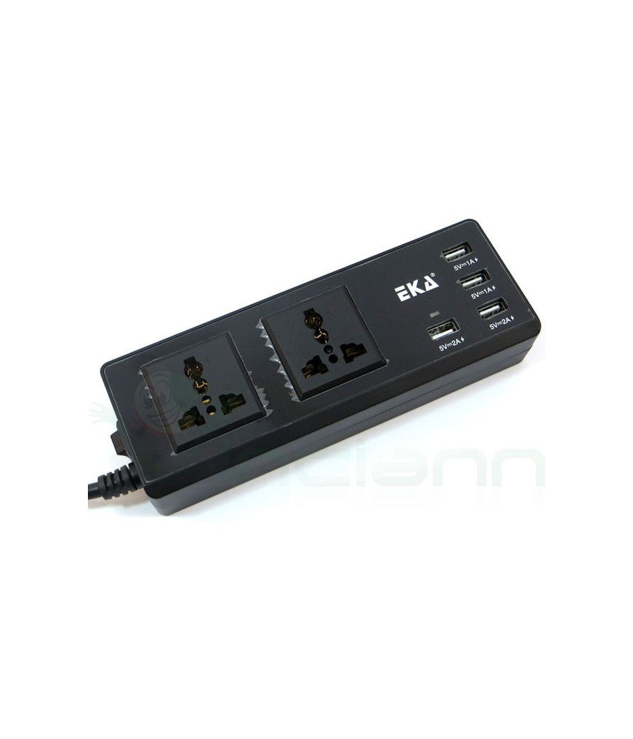 Multipresa Presa Universale 2 Spine Uk Ita 4 Usb 2.1a 1a 5v Interruttore Nero         