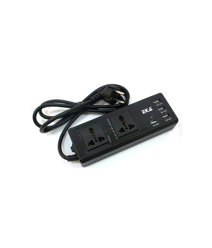 Multipresa Presa Universale 2 Spine Uk Ita 4 Usb 2.1a 1a 5v Interruttore Nero         