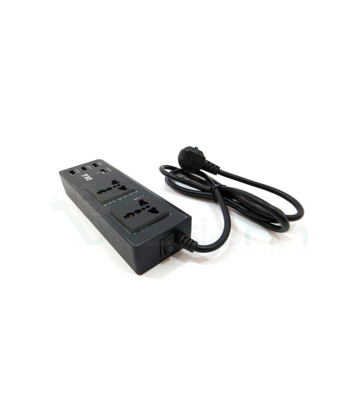 Multipresa Presa Universale 2 Spine Uk Ita 4 Usb 2.1a 1a 5v Interruttore Nero         