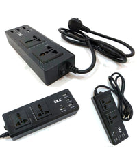 Multipresa Presa Universale 2 Spine Uk Ita 4 Usb 2.1a 1a 5v Interruttore Nero         