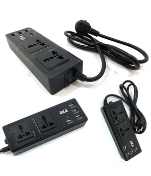 Multipresa Presa Universale 2 Spine Uk Ita 4 Usb 2.1a 1a 5v Interruttore Nero         