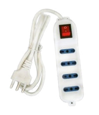 Multipresa Scarpetta Ciabatta Elettrica 4 Posti 10/16a Bipasso Con Interruttore         