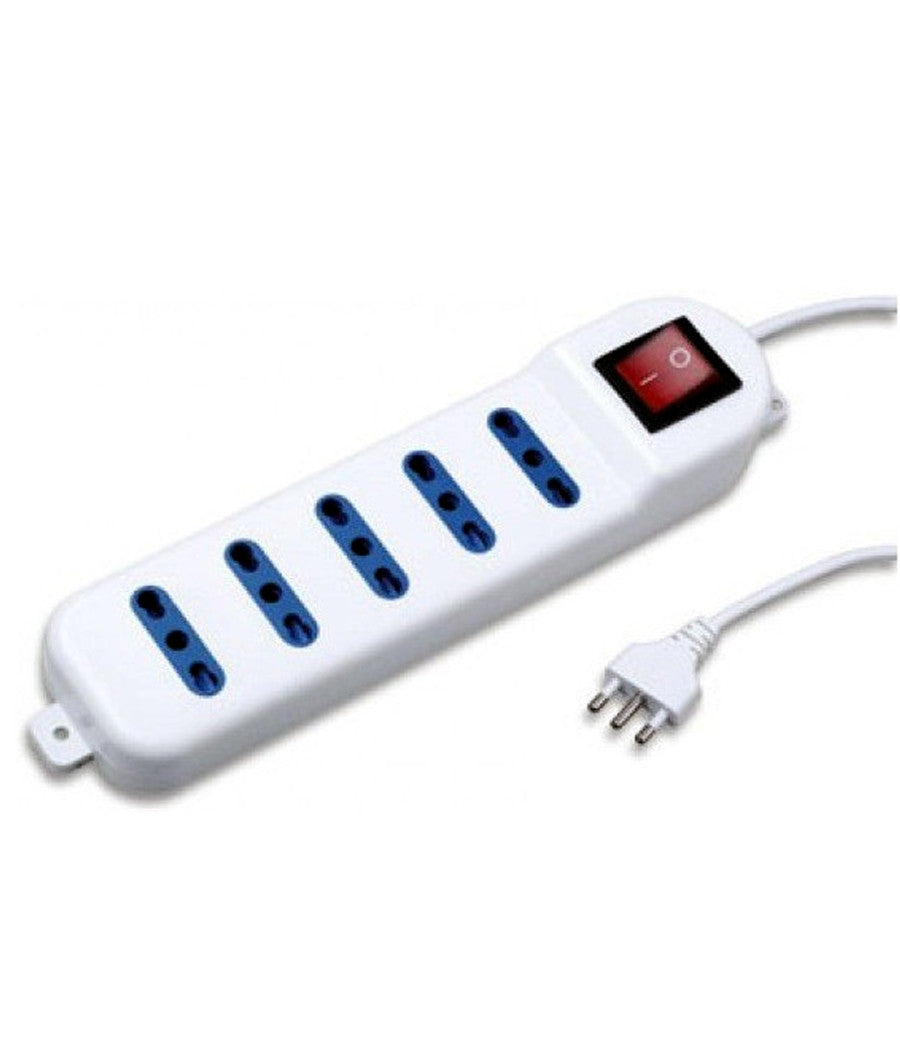 Multipresa Scarpetta Ciabatta Elettrica 5 Posti 10/16a Bipasso Con Interruttore         