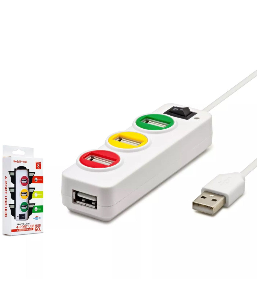 Multipresa Scarpetta Hub 4 Porte Usb 2.0 Con Interruttore Trasferimento Dati 1tb         