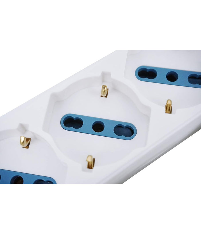 Multipresa Shuko Bipasso 10 E 16 Amp 3 Posti Ciabatta Elettrica Con Interruttore         