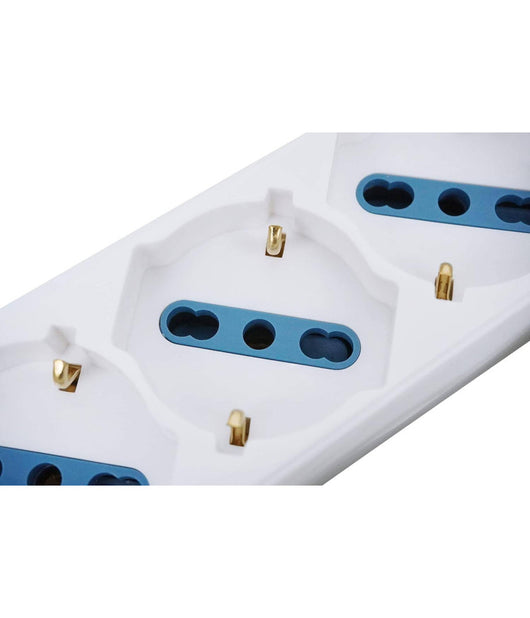 Multipresa Shuko Bipasso 10 E 16 Amp 6 Posti Ciabatta Elettrica Con Interruttore         