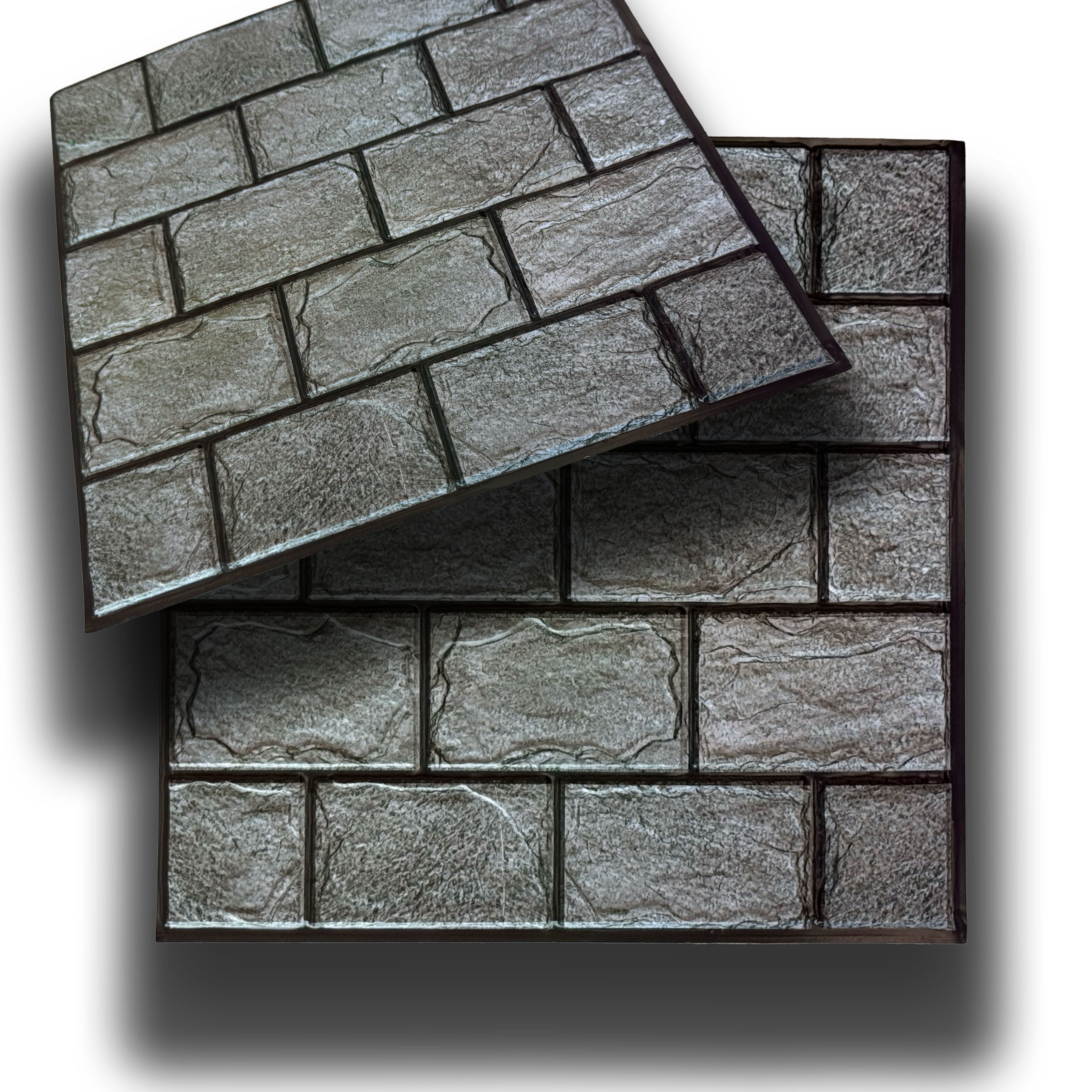 Piastrelle 3D a rilievo AUTOADESIVE in PVC 30x30cm Pietra, mattoni, marmo. Idrorepellenti - MATTONCINI GRIGI 30x30cm