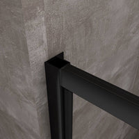 Porta Doccia Battente Roto-Traslante Con Perni Asimmetrici Telaio Nero Opaco Reversibile Cm 106-109 H 200